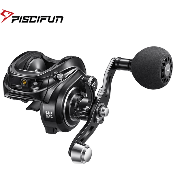 Moulinet casting Piscifun Alijoz Alinox 300 profil bas, frein 15 kg, 8+1 roulements, corps en aluminium, eau douce et mer