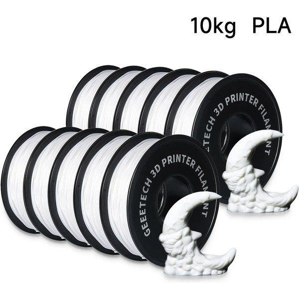 Geeetech 10 kg PLA-Filament aus Kunststoff für 3D-Drucker, 1,75 mm, verwicklungsfrei, 3D-Druckdrahtmaterialien, Vakuumverpackung