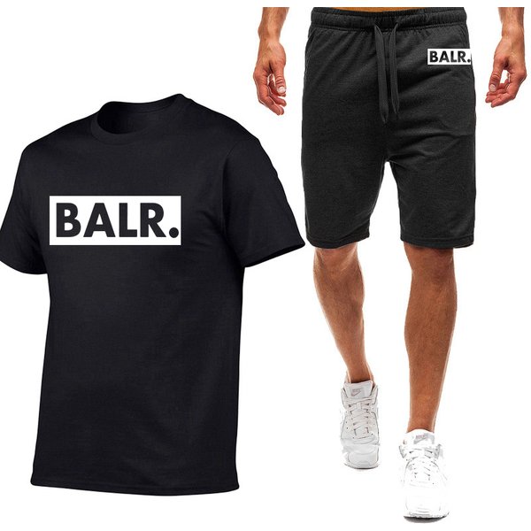 BALR-Ensemble à Manches Courtes pour Homme, Nouvelle Marque, Solide, Irritation, Neuf Documents Imprimés, Simplicité, Mode Décontractée, Respirant, Été 2023