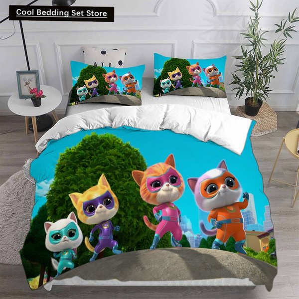 Anime Super Kitties Bedding Sets, Bedroom Decor-image