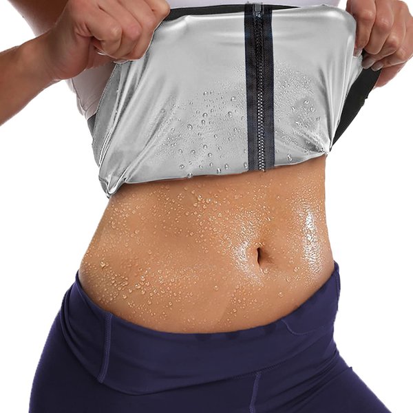Entraîneur de taille pour femmes Shaper Sauna ceinture de sueur tondeuse de taille argentée