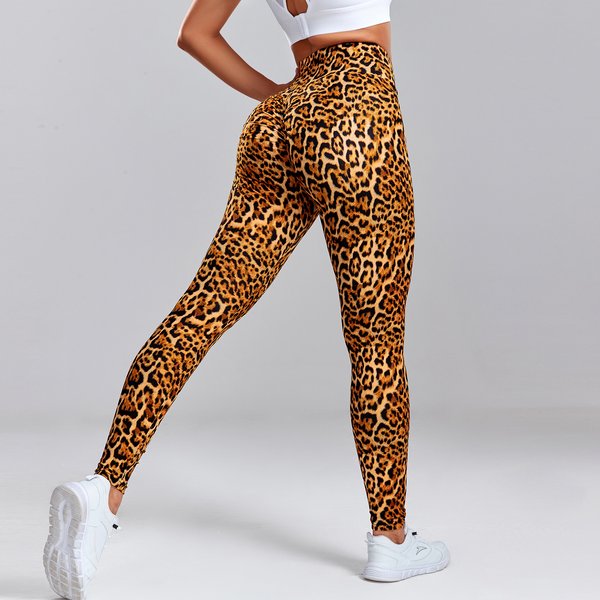 Leopard Print Leggings Fitness Women High Waist Sexy Yoga Pants Scrunch Butt Booty Leggins Gym Jogging Breathable Female Clothes