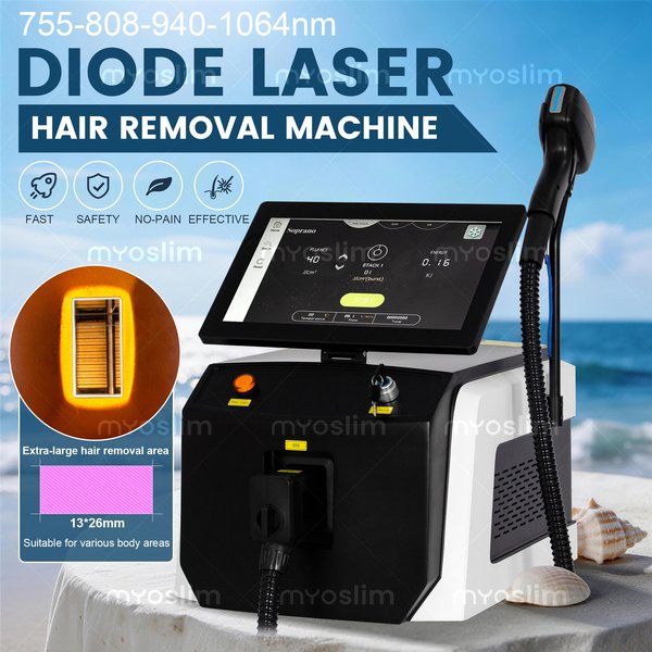 5000W 10Bars 808nm Diodenlaser-Haarentfernungsgerät Dauerhafte Schmerzlose Körperpflege für Achselhöhlen und Körper