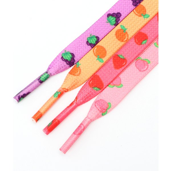 Fruit Shoelaces Floral Print Flat Shoe Laces For Sneakers Canvas Shoes Accessories Sports Shoelace Strawberry Grape Peach