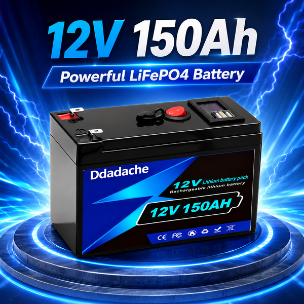 Verbesserte 12V 150Ah LiFePO4 Batterie 1920Wh Deep-Cycle-Lithiumbatterie mit integriertem BMS für Wohnmobile, Solaranlagen, Heimspeicher, Marine und Trolling-Motoren