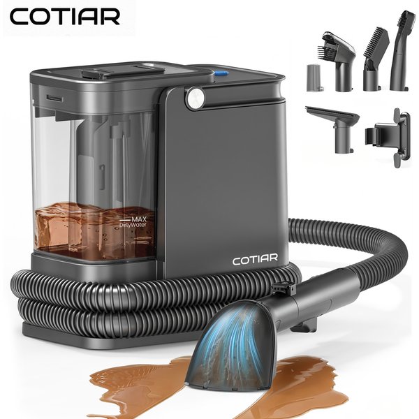 COTIAR TW30 800W Teppichreiniger 16kPa Leistung Kaltwasser-Handreiniger für Haustiere, Stoffsofas, Autoglas, Schuhflecken IPX4