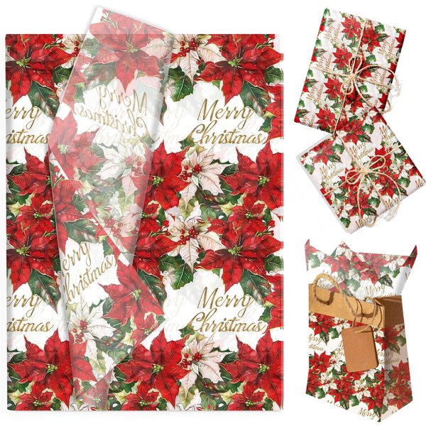 20/50 stücke Weihnachten Seidenpapier Weihnachtsstern Blume Für Weihnachten Party Geschenkpapier Frische Blume Dekoration Party Supplies