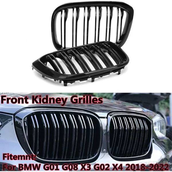 Glänzend schwarzer Ersatz-Kühlergrill für BMW G01 G08 X3 G02 X4 2018-2022 Frontgrill Racing Grills