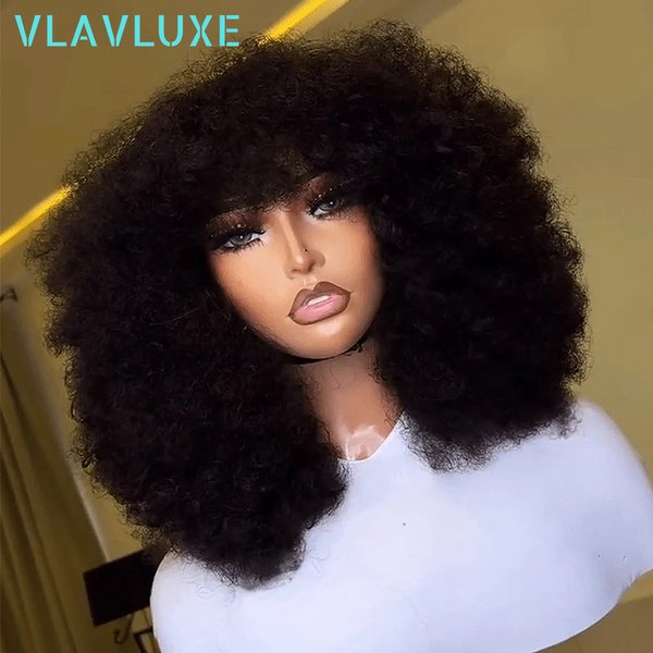 400 Density Afro Kinky Wave Glueless 13x6 HD Lace Front 100% Human Hair Curly Wig Pre Plucked Wig Brazilian Remy Wear And Go Wig