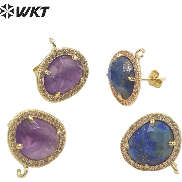 WT-JFE80 WKT 2023 nouvelle vente accessoire micropave pierre goujons haute qualité exquis bijoux accessoires Rétro boucles d'oreilles tendance INS