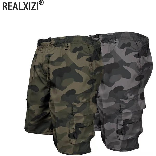 Männer Camouflage Cargo-Shorts Casual Lose Arbeit Werkzeug Shorts Sommer Männlich Outdoor Knielangen Kurze Hosen