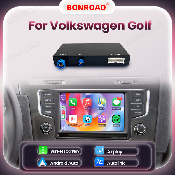 Bezprzewodowy moduł Carplay Android Auto Bonroad do Vw Volkswagen Skoda Octavia A5 Golf 7 Polo Passat B8 Mirror Link Mib Mib2 Box