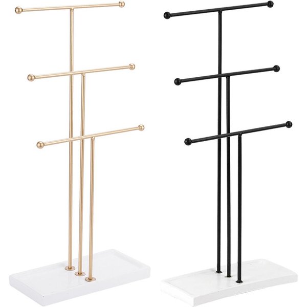 Table Top 3 Cascading Tiers Bracelet Necklace Jewelry Display Tree Rack, for Earring Display Base 22.5x10cm Multifunctional