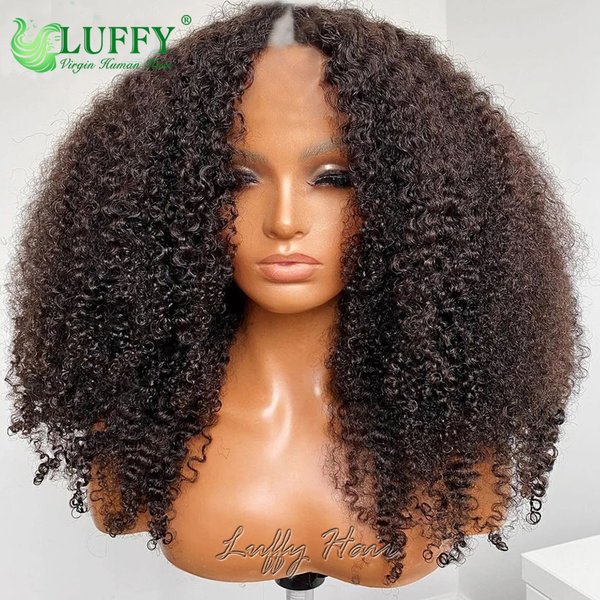 Perruques en cheveux humains bouclés afro 1x4 U V Part, perruque brésilienne bouclée sans extension, pour femmes noires, densité 200%