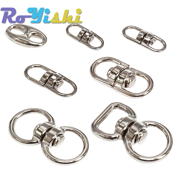 10 Pcs/Pack Silver Metal Swivel Hook Clasp Key Chains Keyrings Connectors For Lanyards Paracord Handbag Bag Parts