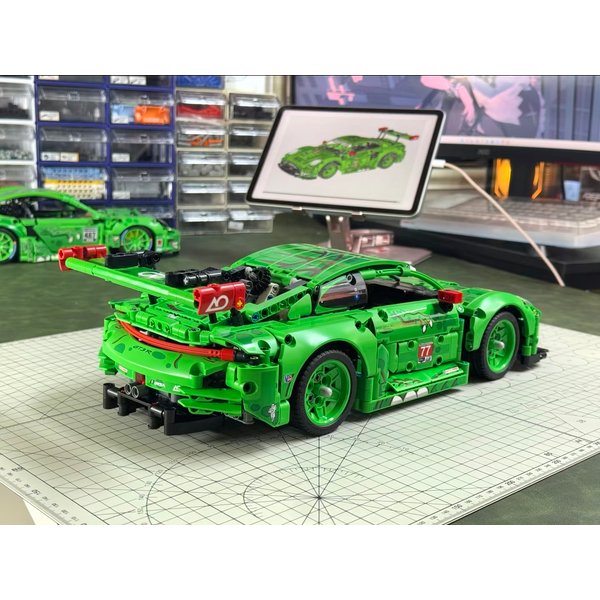 Série de voitures de sport, Voiture de sport GT3 verte, 1313 pièces, Grande voiture de sport à assembler, Décoration de bureau, Idéal pour les cadeaux de fêtes