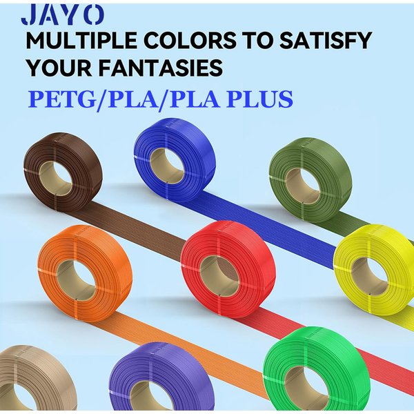 JAYO PLA/PETG-Filament 1,75 mm PLA Plus Nachfüllfilament für 3D-Drucker, geeignet für Bambu Lab Filament und wiederverwendbare Spule, 5 Rollen