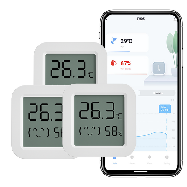 Tuya Temperature Humidity Sensor Mini LCD Digital Display Compatible with APP Remote Control BT Thermometer Hygrometer