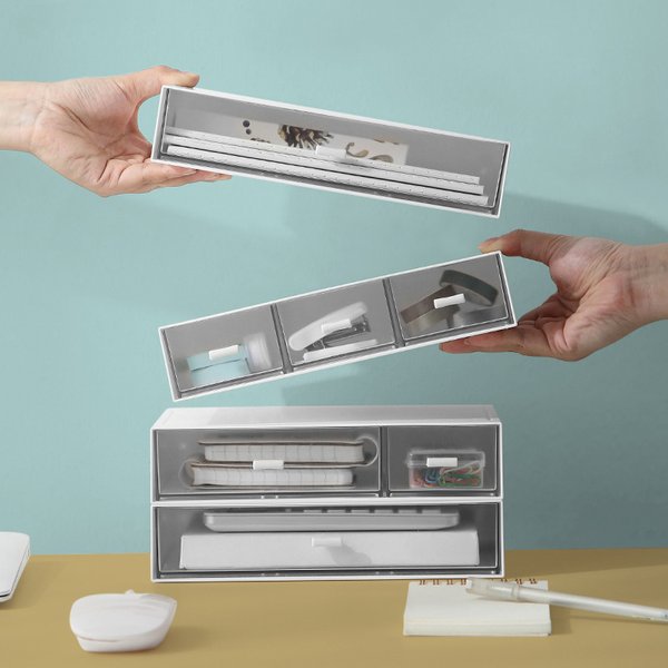 1pcs desktop drawer storage box dormitory stack combination divider box