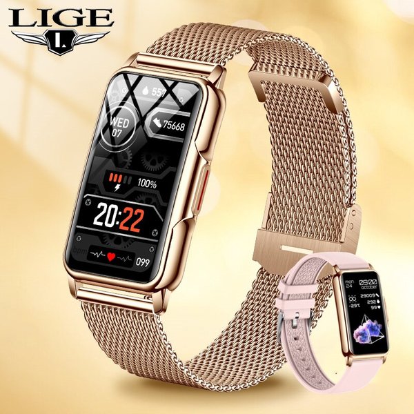 Lige smart wacker frauen voll touchscreen bluetooth ruf ip67 wasserdicht sport fitness tracker smartwatch frauen