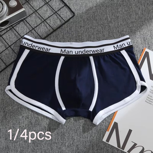 1/4 stücke Männer Unterwäsche Boxer Baumwolle Höschen Atmungsaktive Feste Boxershorts Männlichen Mittleren Taille Unterhose Trend Mann Shorts Homme Shorts