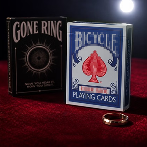 Trucs de magie avec une bague disparue : secouez la boîte à cartes et la bague empruntée disparaît. Illusions de magie en gros plan, accessoires de mentalisme.