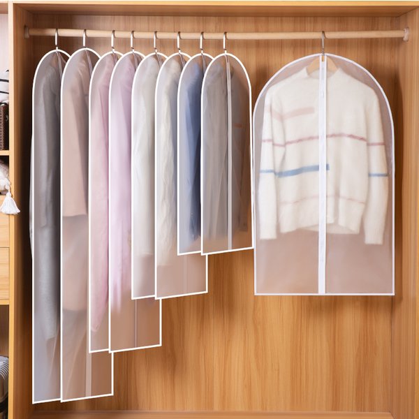 Housse de protection anti-poussière pour vêtements, entièrement fermée avec fermeture éclair, sacs de rangement suspendus durables pour vêtements