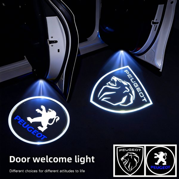 2 Stück Auto-Tür-Willkommenslichter Projektorlampen Zubehör für Peugeot 206 307 308 207 3008 208 407 508 2008 5008 301
