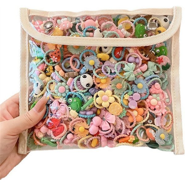 40/50/60Pcs/Lot Children Kids Hair Accessories Cartoon Elastic Hair Bands Baby Head Rope Small Animal Cute Girls Headdress