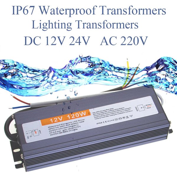 Alimentation électrique DC 12V 24V 50W, AC 220V, IP67, étanche, transappareils, pilote LED l'autorisation 3A 5A 10A 25A 12W 36W 50W 60W 100W 200W 300W 400W