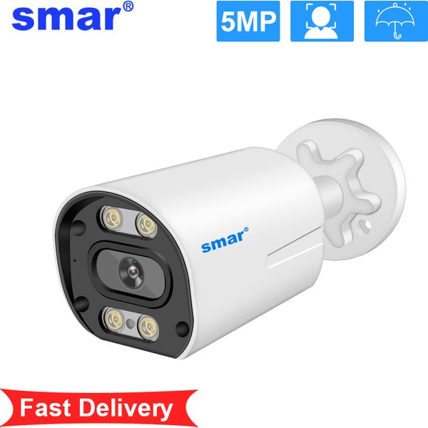 Caméra IP/POE 5MP avec audio, caméra de sécurité intérieure/extérieure, étanche, vision nocturne, surveillance vidéo, boîtier métallique
