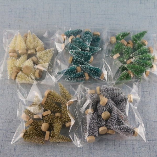 30 pièces Mini arbre de noël décoratif bricolage Mini arbre de noël artificiel père noël neige décor à la maison décoration de bureau