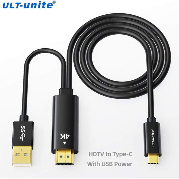 HDMI to Type C Cable One Way 4K60Hz HDMI Source to USB-C Converter Cord for Xreal Nreal Air Steam PS5, Portable Monitor Cable