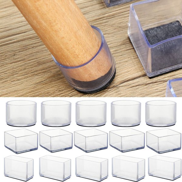 Coussinets de protection de sol carrés et rectangulaires en caoutchouc, capuchons de jambe de chaise, couverture anti-poussière de pied de table, bouchons de tuyau, pieds tombants de meubles,