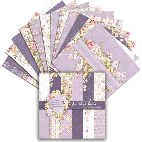 Alinacutle Endless Love Papierpackung, 24 Blatt, 15,2 cm, gemusterter Papierblock für Scrapbooking, handgefertigtes Bastel-Hintergrundpapierblock