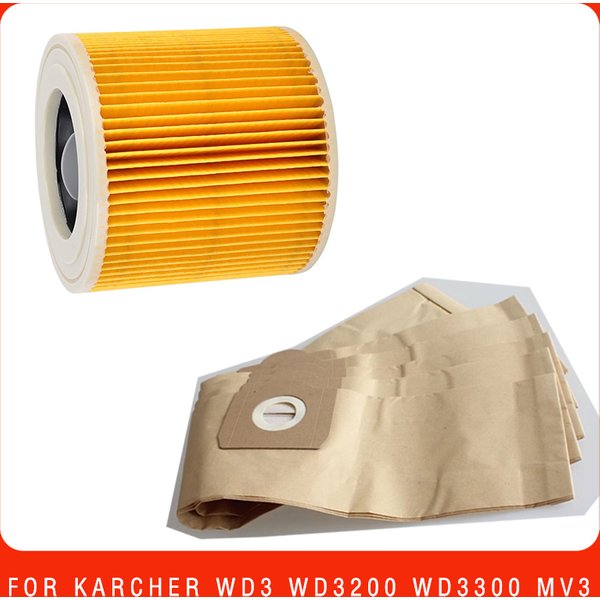 Dust Filter Bag for Karcher WD3 WD3200 WD3300 MV3 Vacuum Cleaner Spare Parts Replacement Hepa Filters Dust Bags Accessories