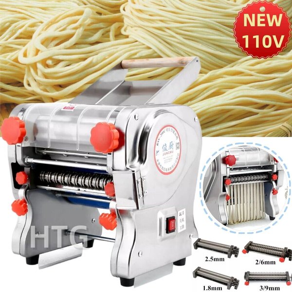 550 W Elektrische Pasta Maker Nudel Maschine Knödel Haut Roller Stahl Voll Edelstahl Dual Messer Nudel Maker Für Kommerziellen