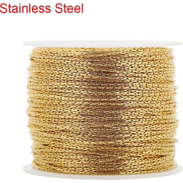 2meters Thin Stainless Steel Necklace Chains Bulk Diameter 0.8mm Metal Bracelet Chains Lot for Diy Jewelry Making Accessories