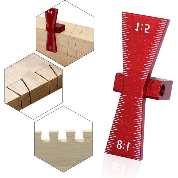 Marqueur de queue d'aronde en alliage d'aluminium, travail de calcul, gabarit de marquage, fierté, guide de queue d'aronde avec pentes 1:5, 1:6, 1:8 et 1:10