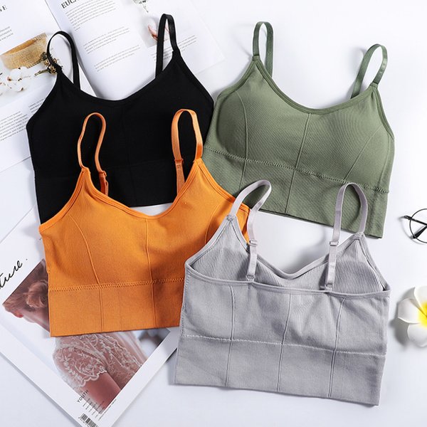 Backless Sportswear Woman Gym Sports Bra Seamless Womens Underwear Adjustable Shoulder Strap Inner Padded Yoga Vest Bralette