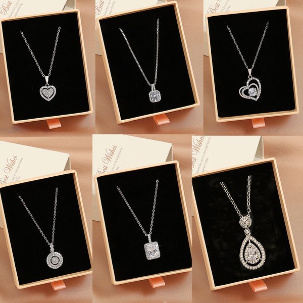ZAKadvocate-Collier avec Pendentif en Clip Blanc Géométrique Simple pour Femme, Bijoux de ixde Mariage en Argent, Cadeau avec Boîte