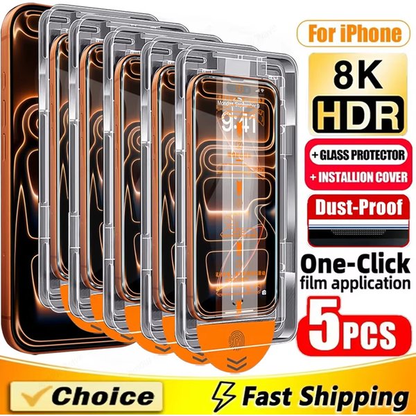 Szkło hartowane z powłoką oleofobową do iPhone 18 17 Pro Max 16 15 14 Plus Air 13 12 Mini 11, bezpyłowa instalacja, folia ochronna na ekran
