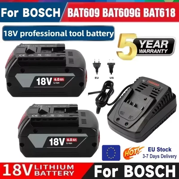 Pour BOSCH Authentique 18V 6000mAh BATTERIE LITHIUM-ION GBA 18V 6.0Ah 18V Professionnel GBA GSR GSB BAT618 BAT609