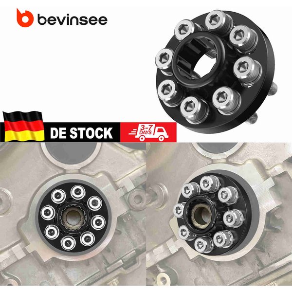 BEVINSEE Aluminium-Kurbelwellen-Fixierhülsen-Kit für S55/N55 für BMW E82 E88 E90 E91 E92 E93 F10 F20 F30 F36 F25 X3 F15 X5 F16 X6 F26 X4 F07 F32 M3 F80 M4 F82 F83 M2 F87 Competition