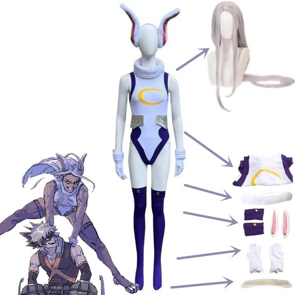 Mha lapin héros Mirko Cosplay Costume Sexy Anime Bnha Rumi Usagiyama Miruko jeu de rôle fête Cosplay femmes