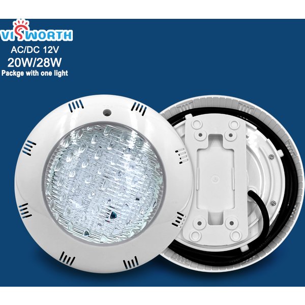 Projecteur LED pour piscine 20W 28W IP68 SMD5730, ampoule étanche submersible blanc chaud/froid RGB AC/DC 12V pour bassins