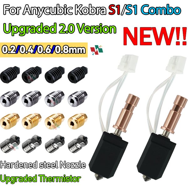 Nouveau Hotend Céramique Amélioré pour Anycubic Kobra S1, Tête Combinée S1C pour Imprimante 3D Kobra S1, Chauffage Rapide 24V 48W 200K 300 ℃