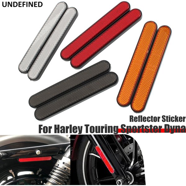 Réflecteur universel de moto pour Harley Sportster Dyna, couvercle de loquet de sacoche rectangulaire, étui réflecteurs avant, avertissement de sécurité