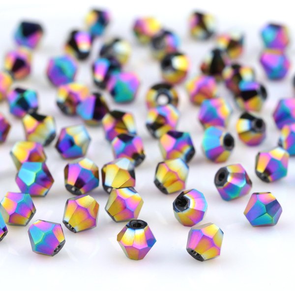 3 4 6mm österreich ische Bicone Kristall perlen Galvanik facettierte Glasperlen lose Spacer Perle für Schmuck herstellung DIY Armband Halskette