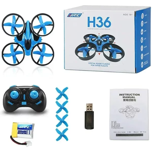 JJRC H36 4CH Mini RC Drohne Modus Hubschrauber 6-Achsen 360 Grad Flip Fernbedienung Quadcopter mit LED-Leuchten